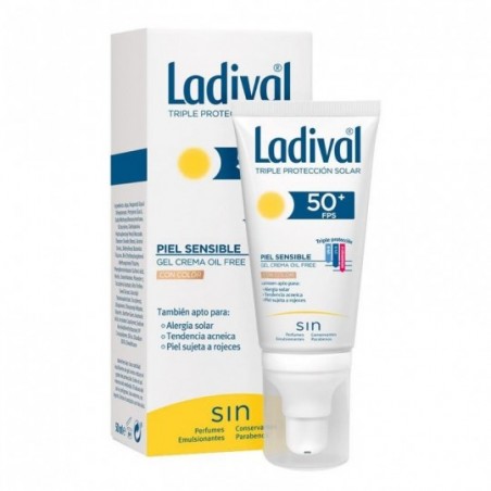 Comprar ladival gel-crema facial con color piel sensible spf 50+ 50 ml