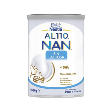 Comprar NAN AL 110 SIN LACTOSA 400 G al mejor precio en Farmacia4Estaciones, tu farmacia online Comprar NAN AL 110 SIN LACTOSA 400 G