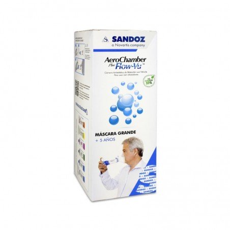 Comprar AEROCHAMBER PLUS FLOW-VU MÁSCARA GRANDE (+5 AÑOS) 1 UNIDAD al mejor precio en Farmacia4Estaciones, tu farmacia online Comprar AEROCHAMBER PLUS FLOW-VU MÁSCARA GRANDE (+5 AÑOS) 1 UNIDAD