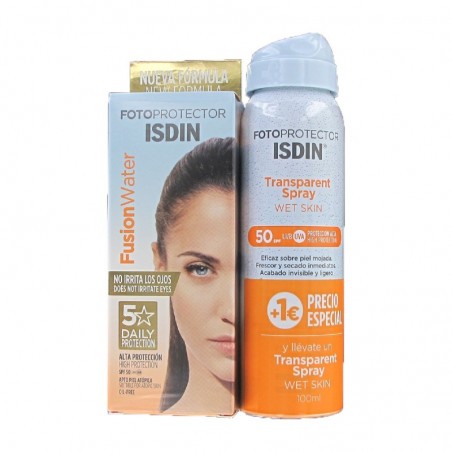 Comprar isdin fotoprotector fusion water spf50 50 ml + wet skin spf 50 100 ml