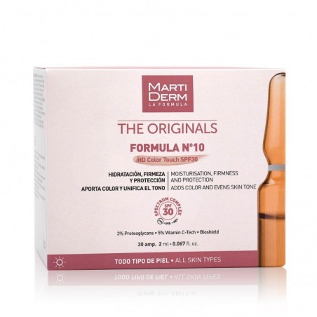 Comprar martiderm the originals fórmula nº10 hd color touch spf30 30 ampollas