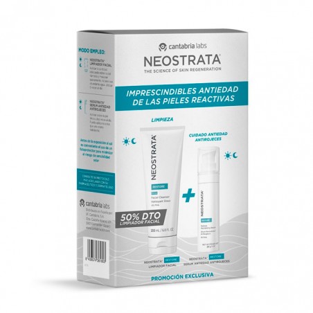 Comprar neostrata pack restore limpiador facial 200 ml + serum antiedad antirojeces 29 g