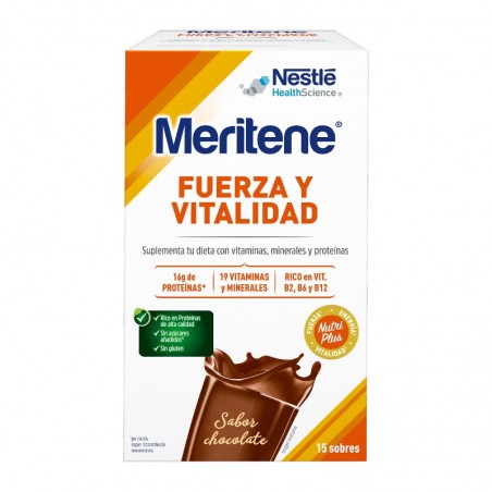 Comprar MERITENE FUERZA Y VITALIDAD CHOCOLATE 15 SOBRES
