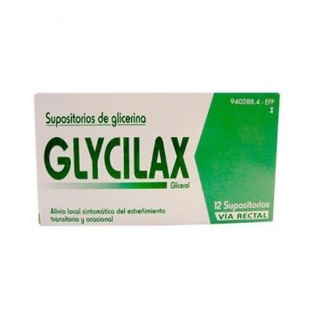 Comprar SUPOSITORIOS GLICERINA GLYCILAX ADULTOS 3.31 G 12 SUPOSITORIOS