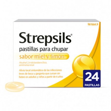 Comprar strepsils 24 pastillas para chupar miel-limon