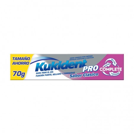 Comprar KUKIDENT PRO COMPLETE CLÁSICO 70 G al mejor precio en Farmacia4Estaciones, tu farmacia online Comprar KUKIDENT PRO COMPLETE CLÁSICO 70 G