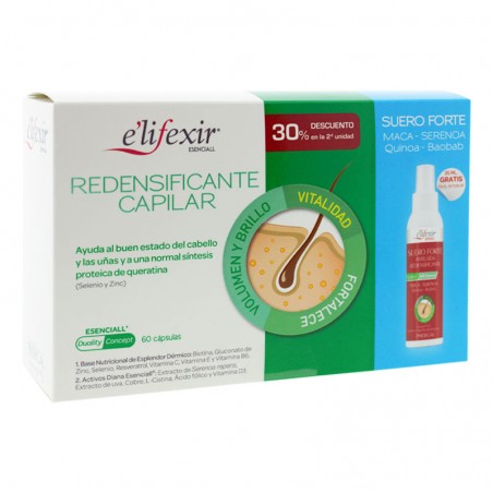 Comprar elifexir pack redensificante esenciall capilar 60 caps + suero anticaída 35 ml