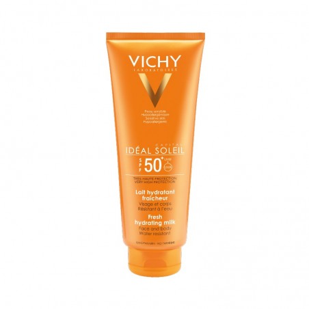 Comprar VICHY SOLEIL SPF 50+ HIDRA-LECHE CUERPO 300 ML al mejor precio en Farmacia4Estaciones, tu farmacia online Comprar VICHY SOLEIL SPF 50+ HIDRA-LECHE CUERPO 300 ML