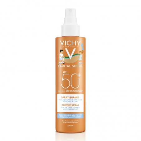 Comprar Vichy Capital Soleil Spray Niños SPF50 200ml al mejor precio en Farmacia4Estaciones, tu farmacia online Comprar Vichy Capital Soleil Spray Niños SPF50 200ml