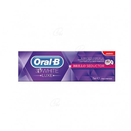 Comprar ORAL B 3DWHITE LUXE BRILLO SEDUCTOR 75 ML al mejor precio en Farmacia4Estaciones, tu farmacia online Comprar ORAL B 3DWHITE LUXE BRILLO SEDUCTOR 75 ML