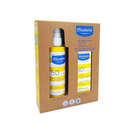 Comprar mustela pack spray solar 50 spf 200 ml + leche solar 50 spf 40 ml