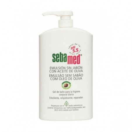 Comprar SEBAMED EMULSIÓN SIN JABÓN CON ACEITE DE OLIVA 1 L al mejor precio en Farmacia4Estaciones, tu farmacia online Comprar SEBAMED EMULSIÓN SIN JABÓN CON ACEITE DE OLIVA 1 L