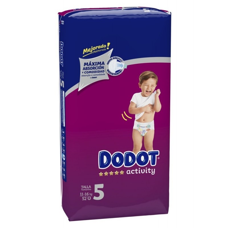 Comprar dodot activity talla 5 11-16 kg 52 uds a precio online