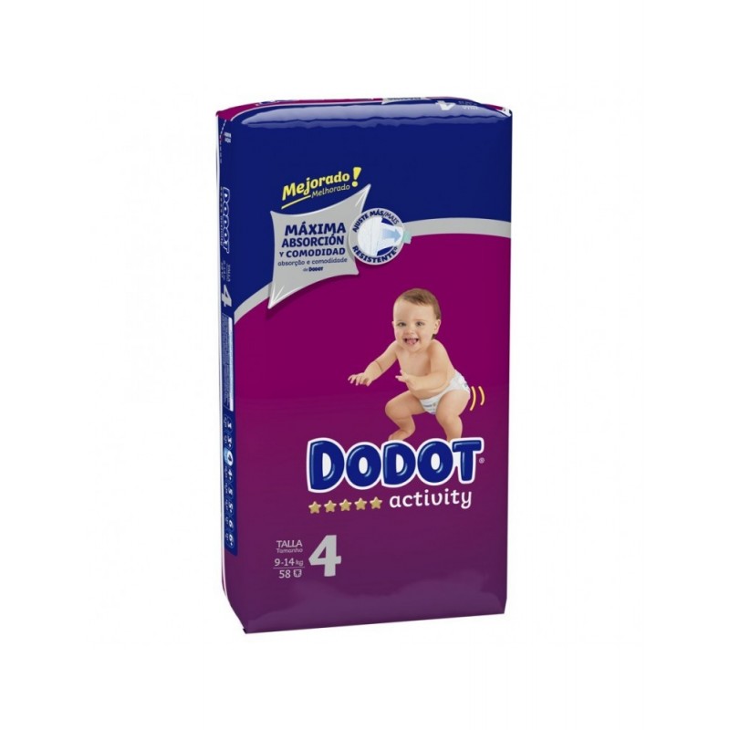 Dodot Activity - Pañales Talla 4, 60 Pañales, 9-14 kg : : Bebé