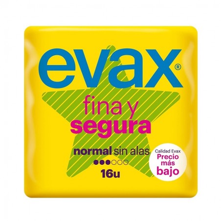 Comprar compresa evax fina segura normal sin alas 16 uds