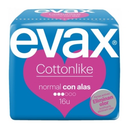 Comprar COMPRESAS EVAX COTTONLIKE NORMAL CON ALAS 16 UDS