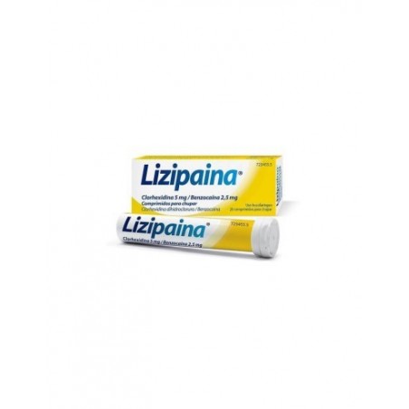 Comprar lizipaina clorhexidina/benzocaina 5 mg/2,5 mg 20 comprimidos para chupar (tubo)