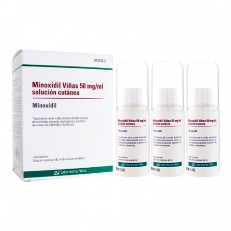 Comprar minoxidil viñas 50 mg/ml solucion cutanea 3 frascos 60 ml