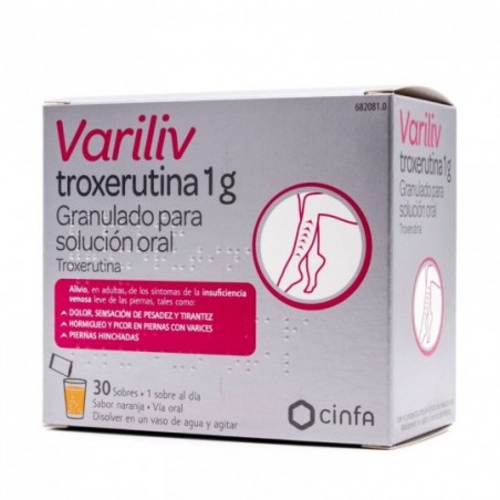 Comprar variliv troxerutina 1 g 30 sobres granulado para solucion oral