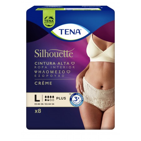 Comprar tena silhouette cintura alta color crema talla l