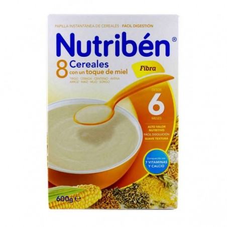 Comprar 8 CEREALES Y MIEL FIBRA NUTRIBÉN 600 G al mejor precio en Farmacia4Estaciones, tu farmacia online Comprar 8 CEREALES Y MIEL FIBRA NUTRIBÉN 600 G