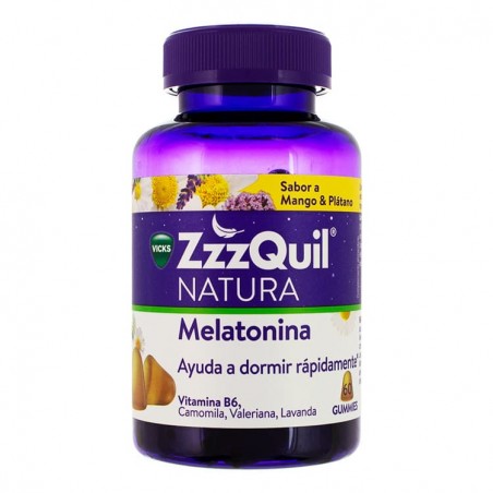 Comprar zzzquil natura sabor mango y platano 60 gominolas