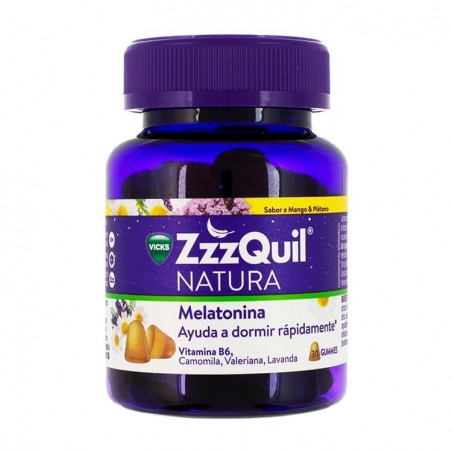 Comprar zzzquil natura melatonina sabor mango y platano 30 gominolas