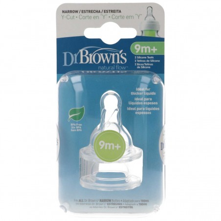 Comprar dr brown´s tetina silicona corte en y + 9 meses boca estrecha