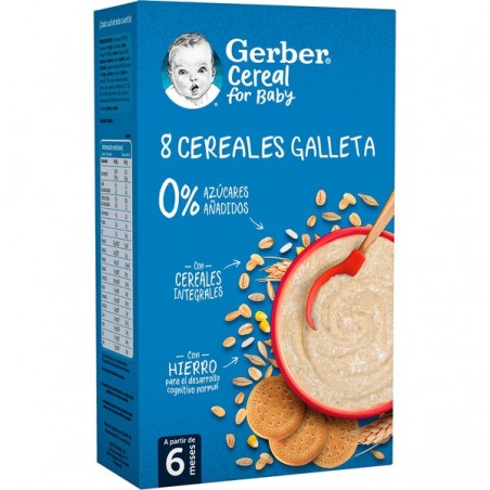 Comprar gerber 8 cereales galletas +6m 500g