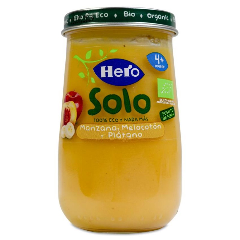 Comprar hero baby solo potito manzana, melocotón y plátano 190g a