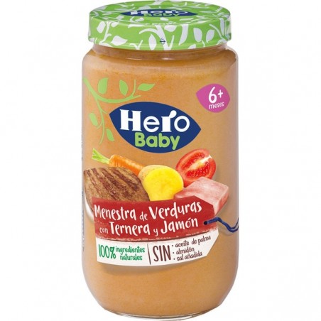 Comprar hero baby potito menestra de verduras con ternera y jamón 235g
