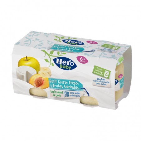 Comprar hero baby petit queso fresco y frutas variadas 2x80g