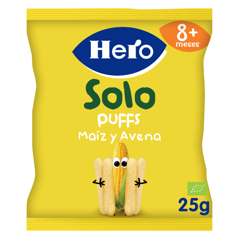 Comprar hero baby snacks solo puffs maíz y avena 25g a precio online