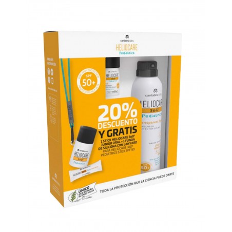 Comprar heliocare 360º pediatrics pack spray transparente spf50 + stick facial 200ml + 25g