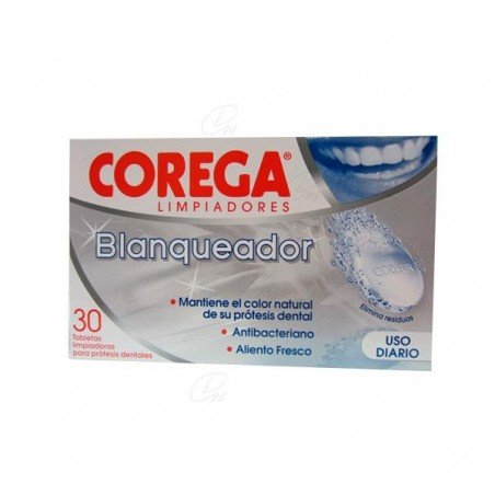 Comprar COREGA BLANQUEADOR LIMPIADOR 30 TAB al mejor precio en Farmacia4Estaciones, tu farmacia online Comprar COREGA BLANQUEADOR LIMPIADOR 30 TAB