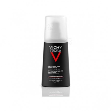 Comprar VICHY DESODORANTE SPRAY ULTRA FRESCO 100 ML HOMME al mejor precio en Farmacia4Estaciones, tu farmacia online Comprar VICHY DESODORANTE SPRAY ULTRA FRESCO 100 ML HOMME