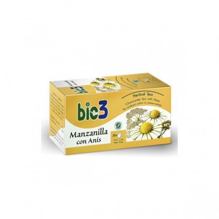 Comprar bio3 manzanilla con anís 25 bolsitas