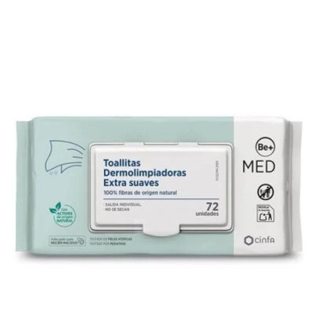 Comprar BE+ Med Toallitas Dermolimpiadoras extra suave, 72uds