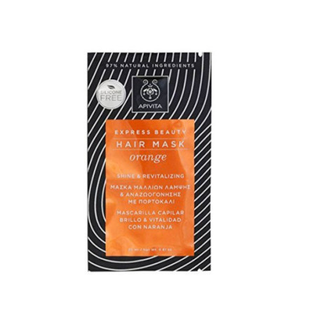 Comprar Apivita mascarilla capilar brillo y vitalidad con naranja, 20 ml
