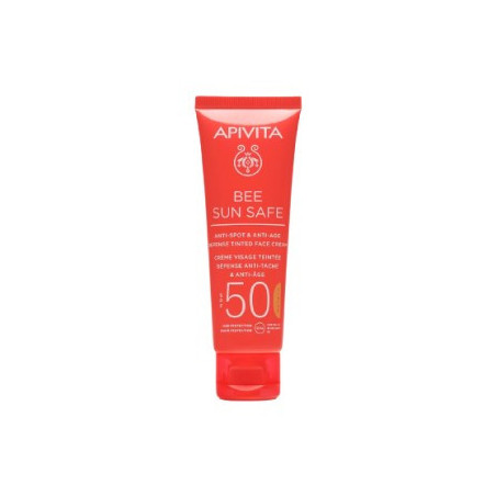 Comprar Apivita Bee Sun Safe crema antiedad & antimanchas SPF50 con color, 50 ml