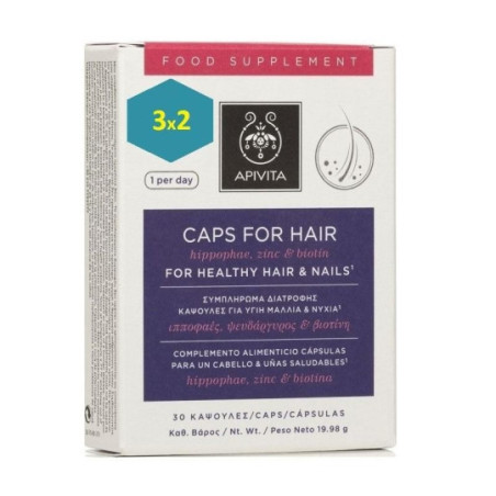Comprar Apivita Caps For Hair TRIPLO, 3x30 cápsulas