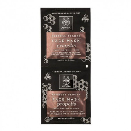 Comprar Apivita Mascarilla Piel Joven Grasa con Propóleo 2x8ml