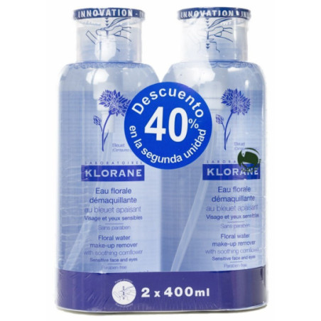 Comprar Klorane Agua Desmaquillante Aciano Dúo 400 Mlx 2 U