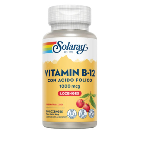 Comprar Solaray Vitamina B-12 & Ácido fólico, 90 Comp. Subl.