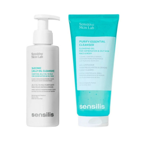 Comprar Sensilis Pack Doble Limpieza Piel Grasa Succinic Gel Limpiador, 150 ml + Purify Cleanser, 200 ml