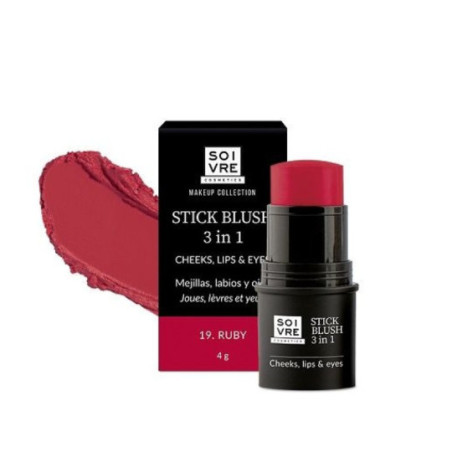 Comprar Soivre Colorete en Stick 3 en 1 Mejillas, Labios y Ojos Color Ruby, 4 gr
