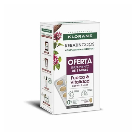 Comprar Klorane Keratin con Quinina y Queratina, 60 cápsulas + 30 GRATIS