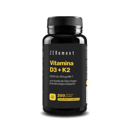 Comprar Zenement Vitamina D3 + K2 2000 UI y 150 µg MK-7, 200 cápsulas blandas