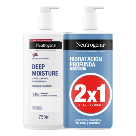 Comprar Neutrogena Hidratación Profunda loción hipoalergénica OFERTA PACK DUPLO, 2x750 ml